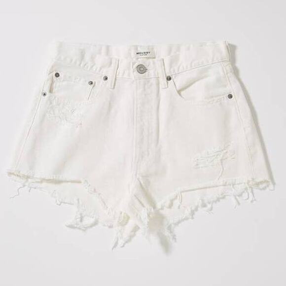 MOUSSY Montclair High Rise Shorts White Distressed 540FSC11-2580 Size 29 NEW NWT - Picture 7 of 8
